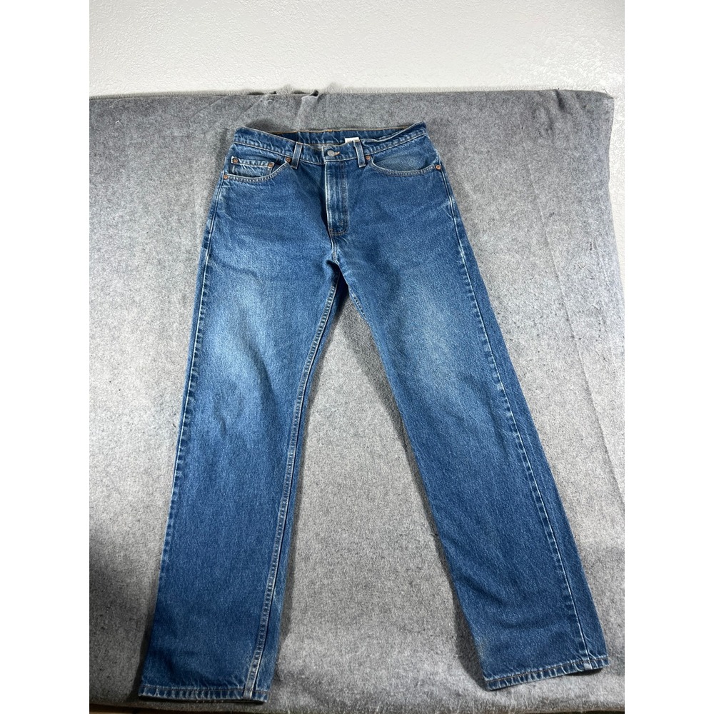 Vintage 90s Levis 505 Red Tab Jeans Mens 34x32 Blue Med Wash Straight Denim USA - Picture 2 of 12